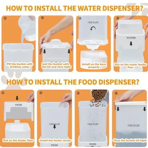 PED PAW Dogs and Cats Automatic Feeder and Water Set - Picture 4 of 7